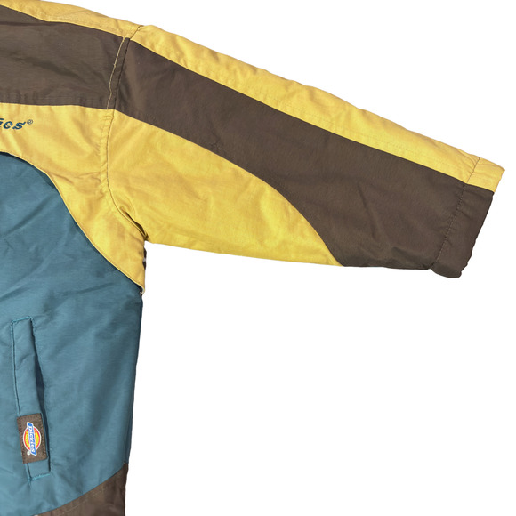 Dickies Teal Colorblock Insulated Full Zip Winter Parka Jacket Size Small - Picture 10 of 16